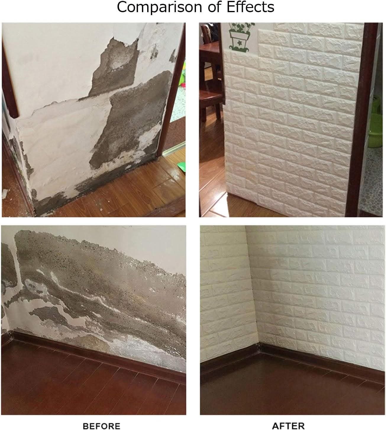 فوم 3D حجري – لصق ذاتي (لون أبيض) - الصورة 3