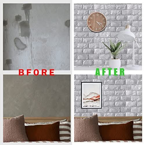 فوم 3D حجري – لصق ذاتي (لون أبيض) - الصورة 4